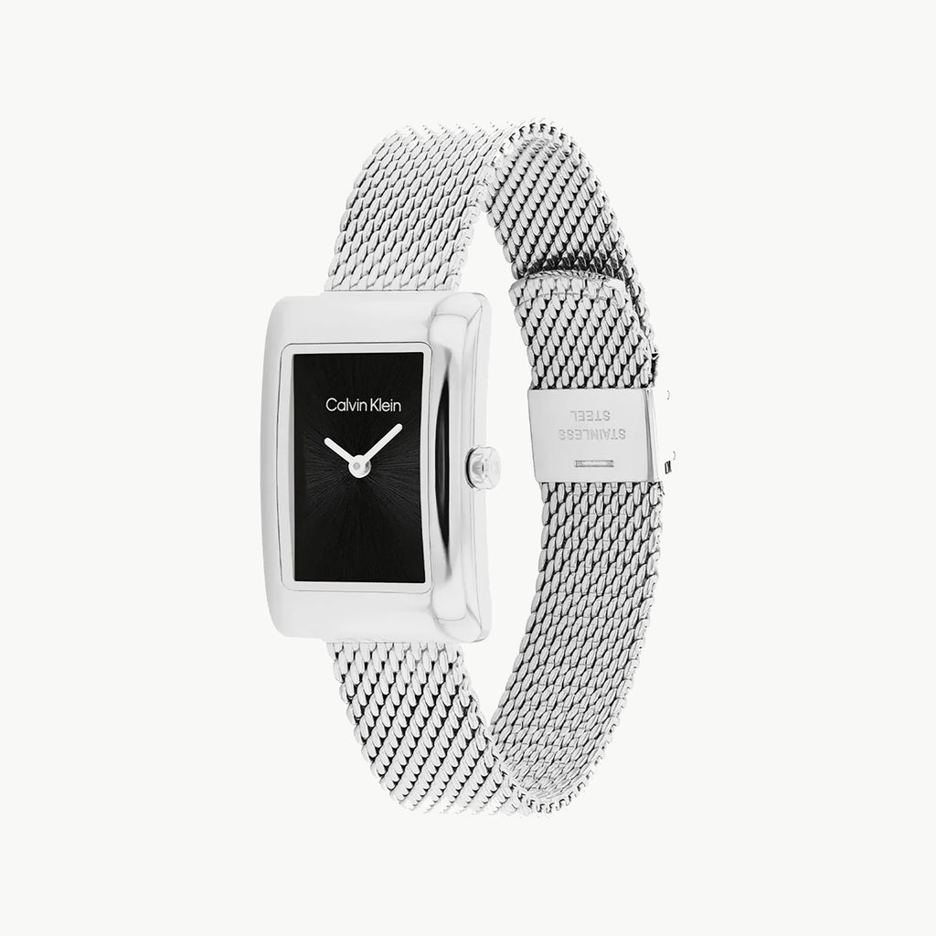CK CALVIN KLEIN NEW COLLECTION - ELEGANT SILVER STAINLESS WOMEN'S WATCH WITH BLACK DIAL-i-Watch-2