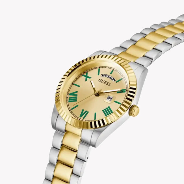 Guess Men's Silver & Gold Watch, Gold Dial | Gw0265g14 by i-watch