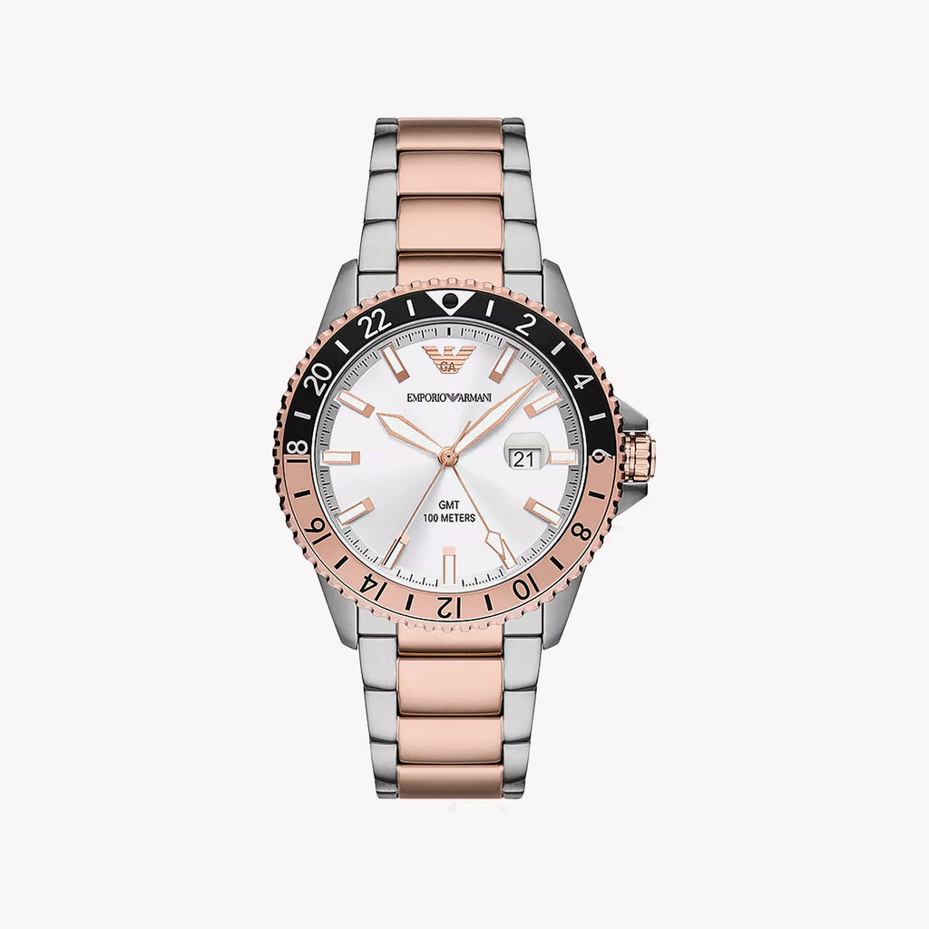 EMPORIO ARMANI AR11591 - ELEGANT TIMEPIECE - SILVER & ROSE GOLD WOMEN'S WATCH