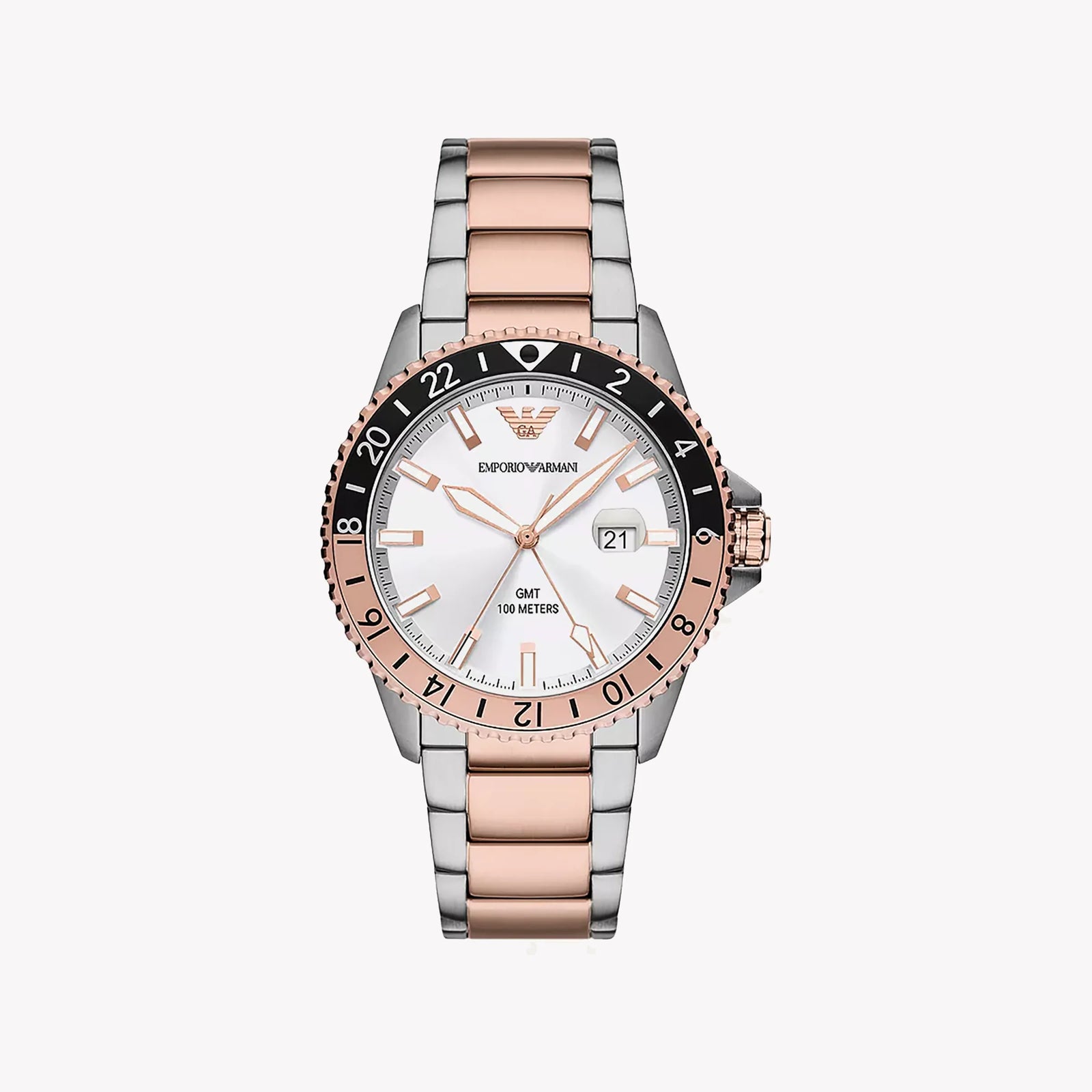 Emporio Armani Women's Silver/Rose Gold Watch, White Dial | Ar11591 by i-watch