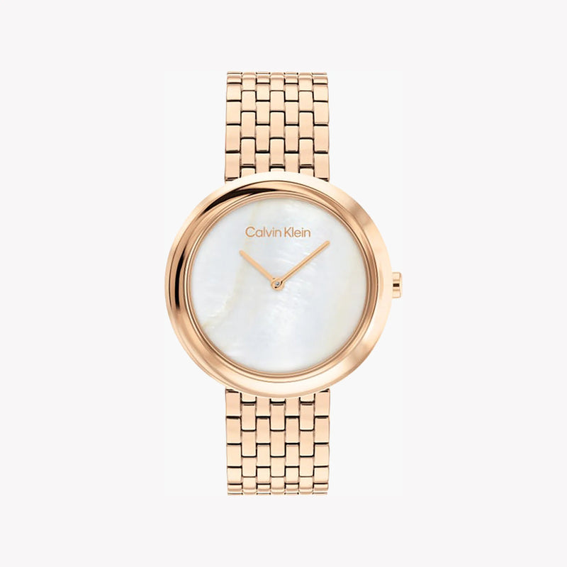 Ck Calvin Klein Women's Gold Stainless Steel Watch, White Dial | 25200322 by i-watch