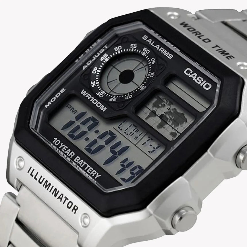 Casio Men's Resin & Metal Watch, Black/Silver | Ae-1200whd-1avef by i-watch