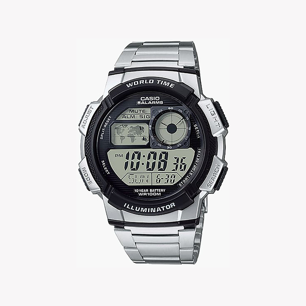 CASIO AE-1000WD-1AVDF DYNAMIC VERSATILITY - MEN'S STYLISH SPORTS WATCH WITH SILVER BRACELET