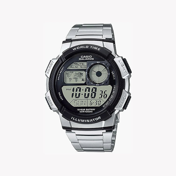 Casio Men's Silver Watch, Black Dial | Ae-1000wd-1avdf by i-watch