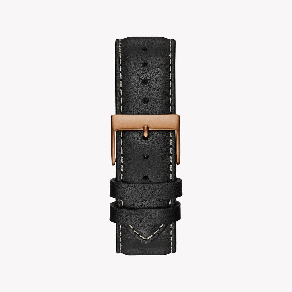 Guess Watches Men's Rose Gold & Black Leather, Black Dial | W1170g2 by i-watch