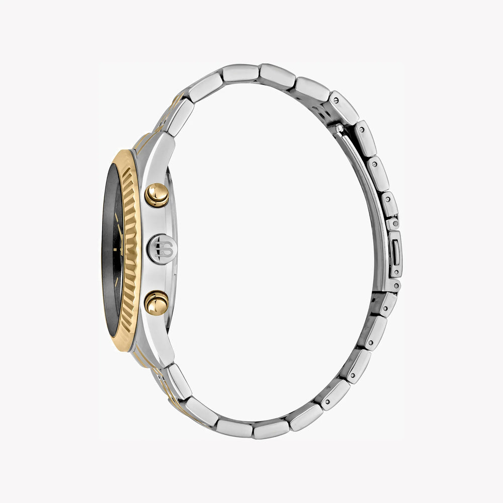 Esprit Men's Silver & Gold Watch, Black Dial | Es1g204m0045 by i-watch