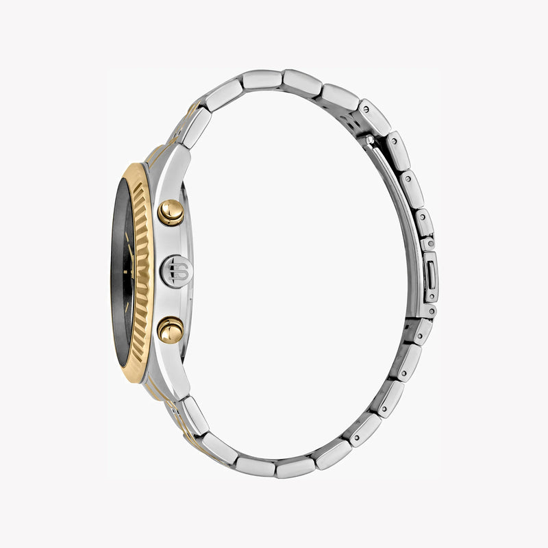 Esprit Men's Silver & Gold Watch, Black Dial | Es1g204m0045 by i-watch
