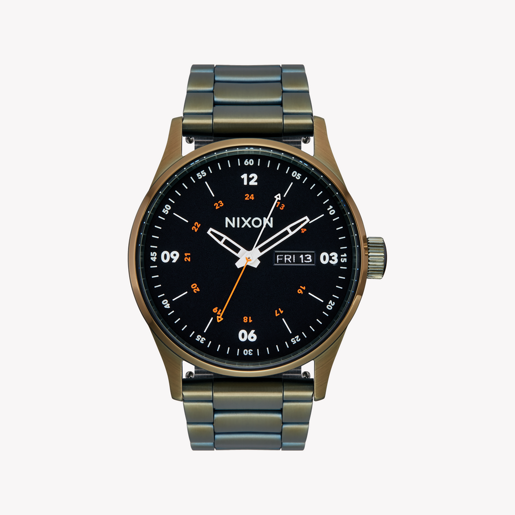 NIXON A356-5110 RUGGED ELEGANCE - MEN'S TIMEPIECE WITH KHaki BAND & BLACK DIAL