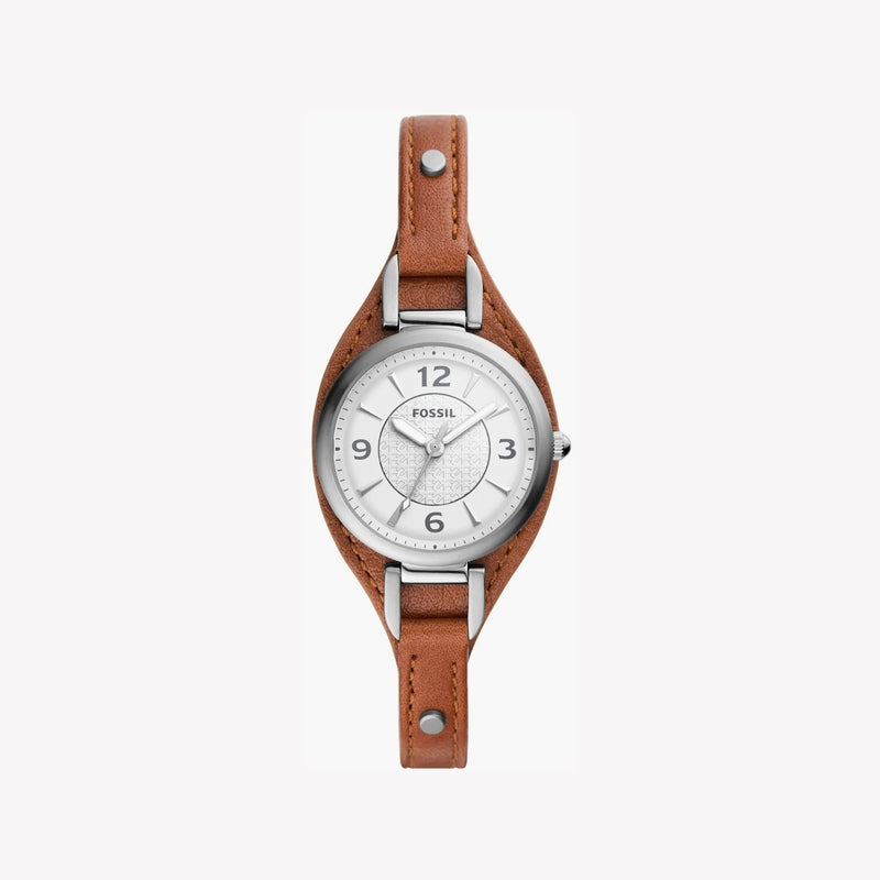 Fossil Women's Brown Leather Watch, White Dial | Es5214 by i-watch