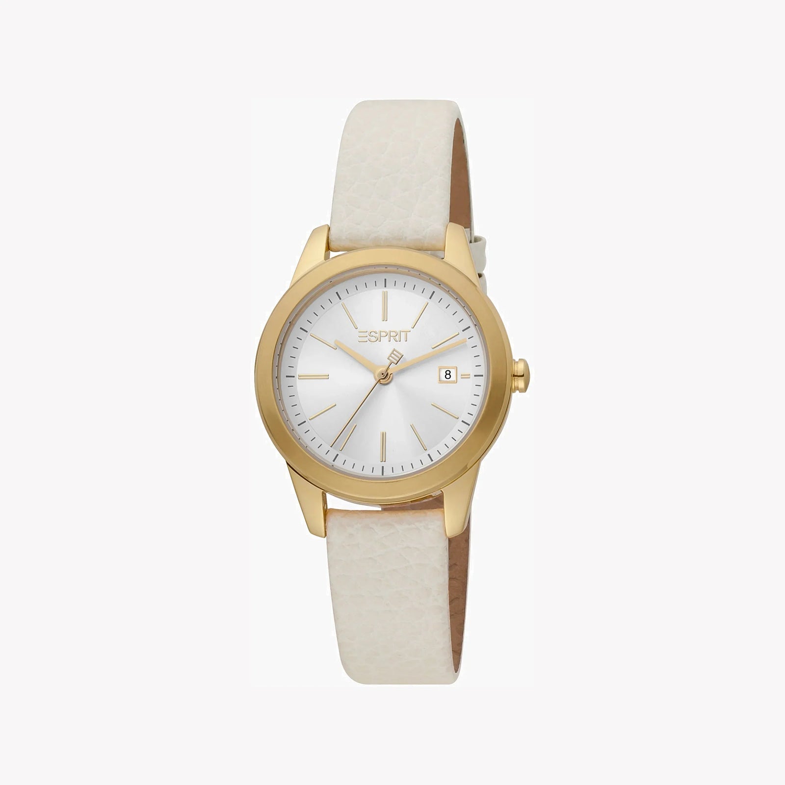 Esprit Women's Beige Leather Watch, Silver Dial | Es1l164m0055 by i-watch