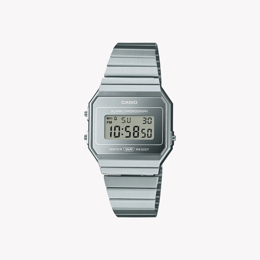 Casio Unisex Resin Watch, Silver Metal Strap | A700wev-7aef by i-watch