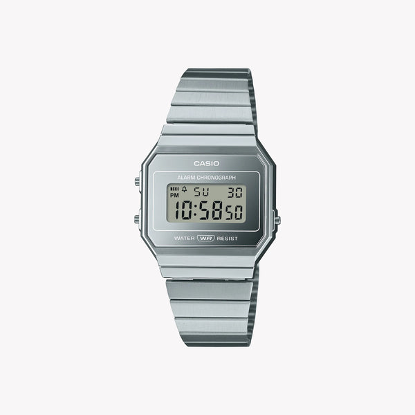 Casio Unisex Resin Watch, Silver Metal Strap | A700wev-7aef by i-watch