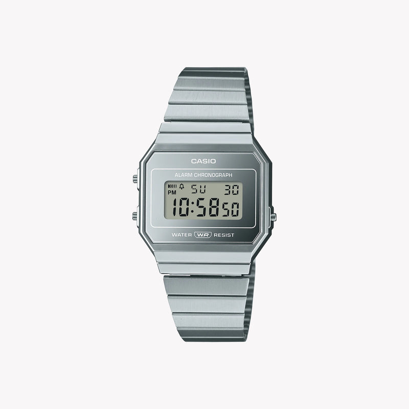 Casio Unisex Resin Watch, Silver Metal Strap | A700wev-7aef by i-watch