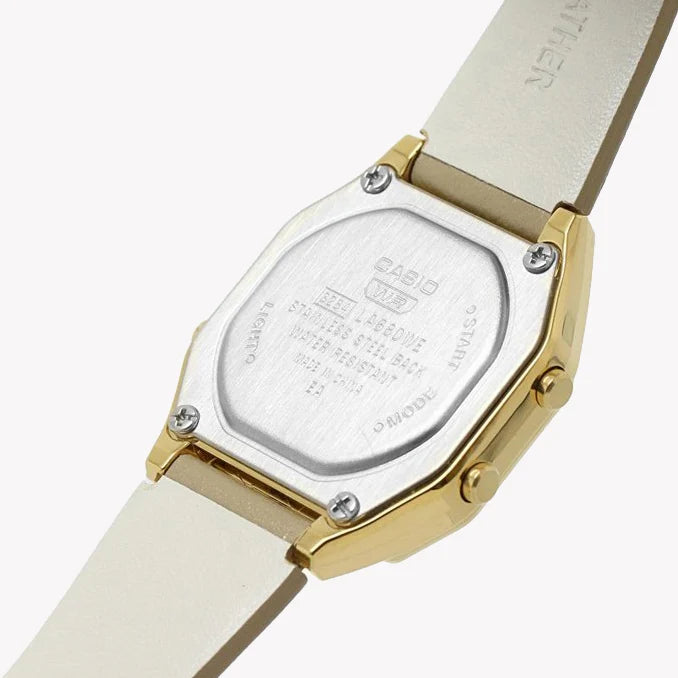Casio Women's Gold Resin Watch, Leather Strap | La680wegl-5ef by i-watch