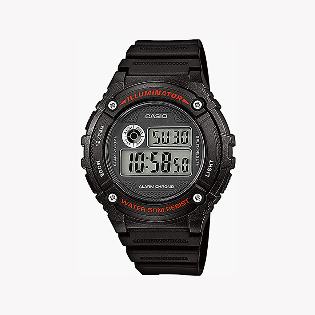CASIO W-216H-1AVDF SPORTY DURABILITY - ELEGANT BLACK RESIN MEN'S WATCH FOR EVERY ADVENTURE