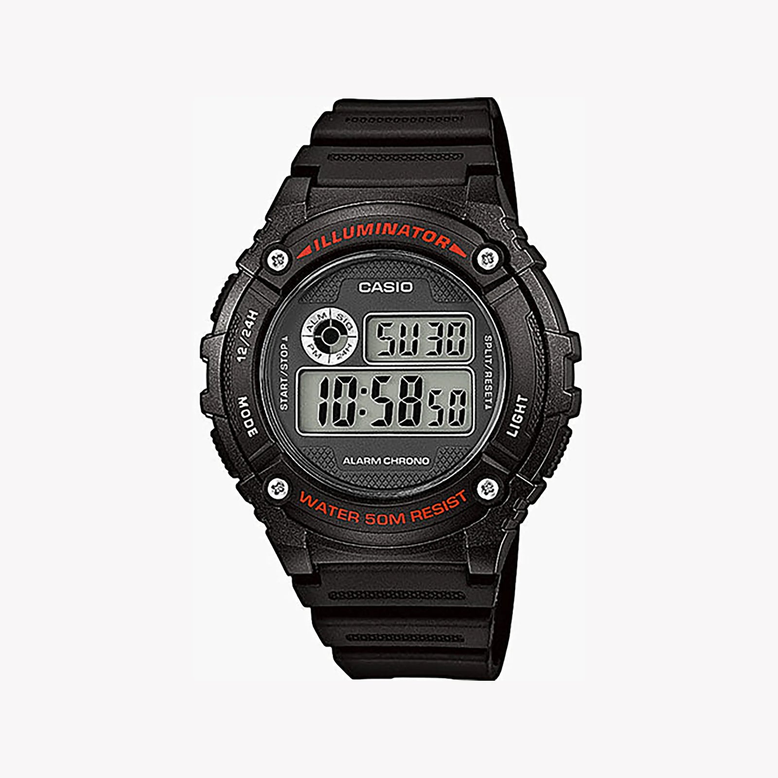Casio W-216h-1avdf Sporty Durability - Elegant Black Resin Men's Watch For Every Adventure by i-watch