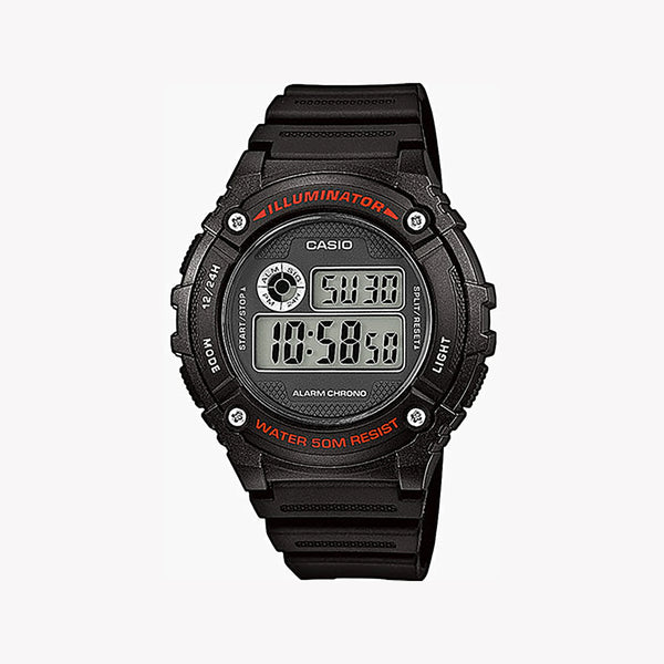 Casio W-216h-1avdf Sporty Durability - Elegant Black Resin Men's Watch For Every Adventure by i-watch