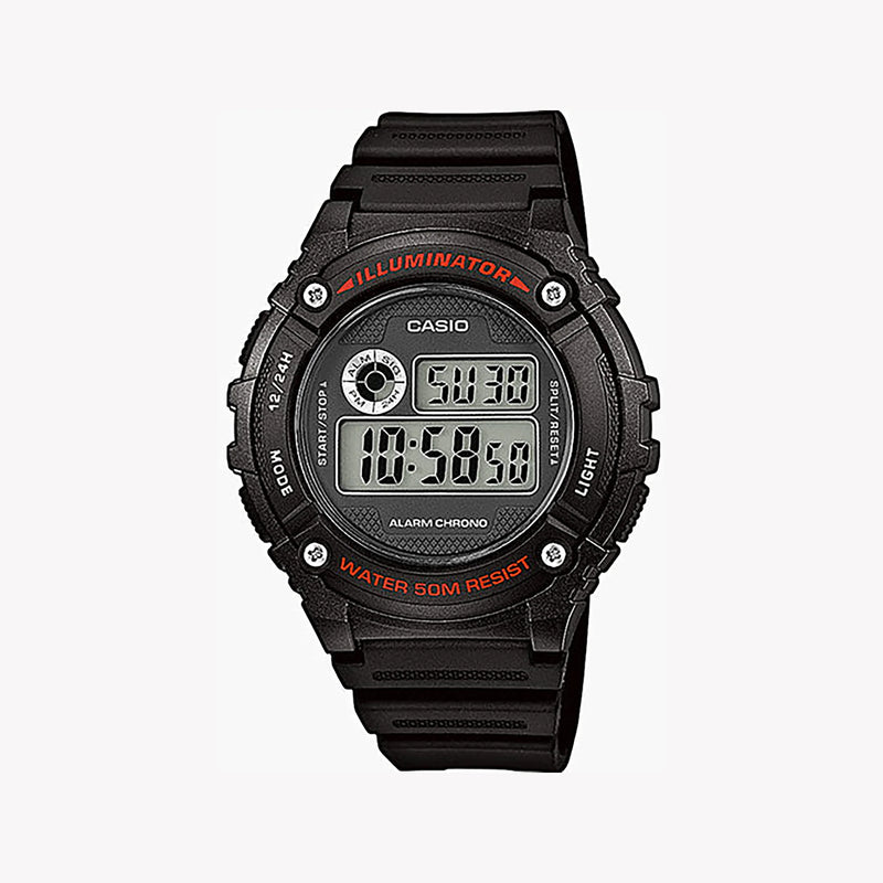 Casio W-216h-1avdf Sporty Durability - Elegant Black Resin Men's Watch For Every Adventure by i-watch