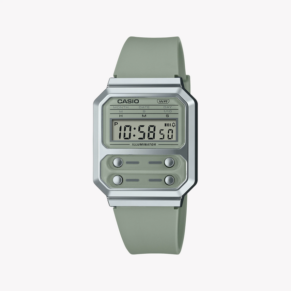 Casio Unisex Green Resin Watch, Vintage Style | A100wef-3adf by i-watch