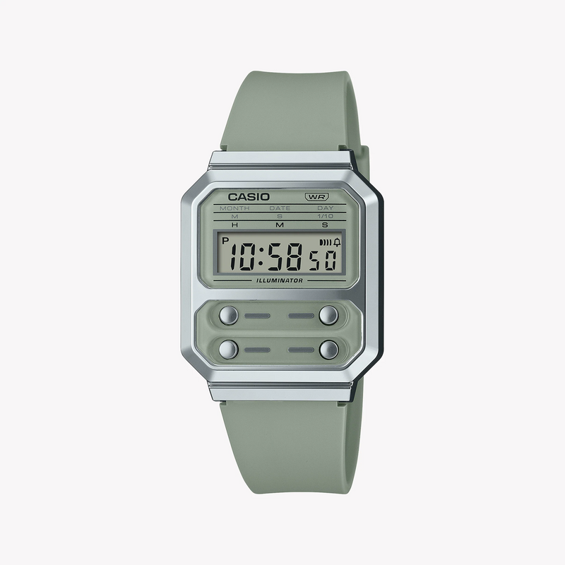Casio Unisex Green Resin Watch, Vintage Style | A100wef-3adf by i-watch