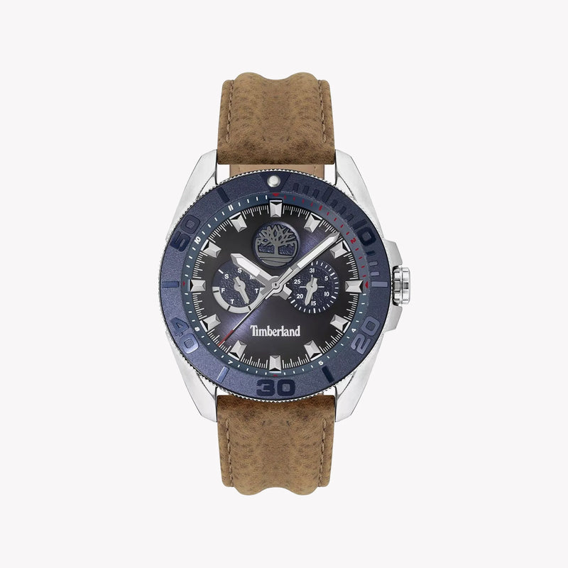 Timberland Men's Brown Leather Watch, Blue Dial | Tdwgf2200903 by i-watch