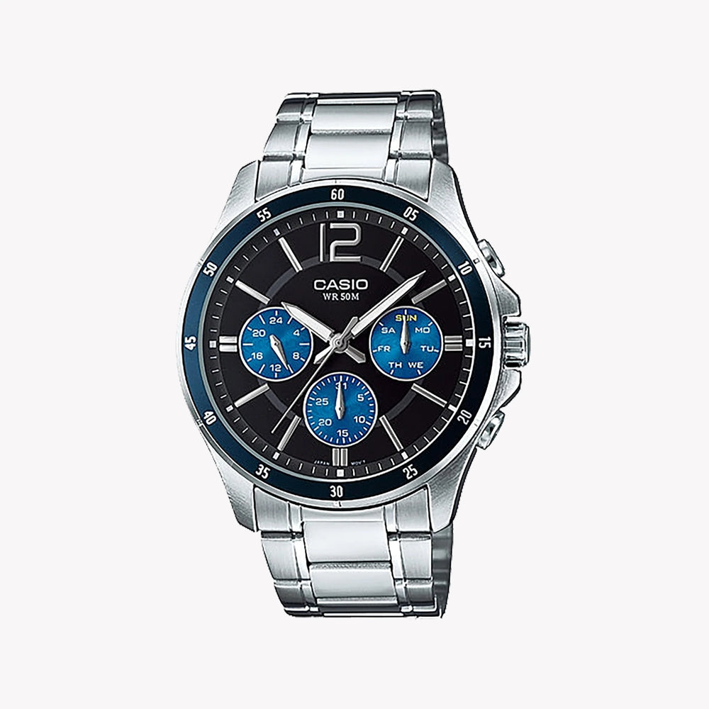 Timeless Elegance Men's Stainless Steel Watch, Silver Dial | Mtp-1374d-2avdf by i-watch