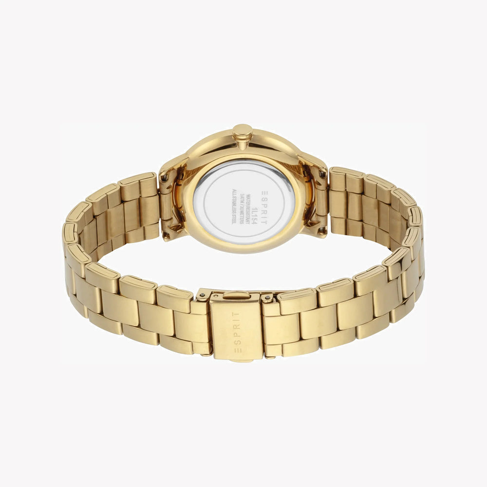 Esprit Women's Gold Stainless Steel Watch, Champagne Dial | Es1l188m0075 by i-watch