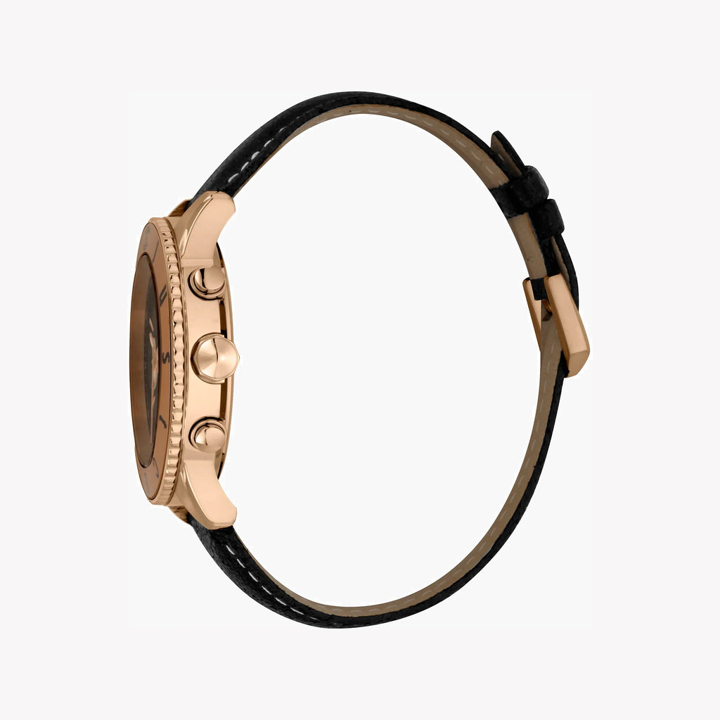 JUST CAVALLI BLACK ROSE GOLD MASTERPIECE - ELEGANT MEN'S WATCH WITH LEATHER BAND-i-Watch-2