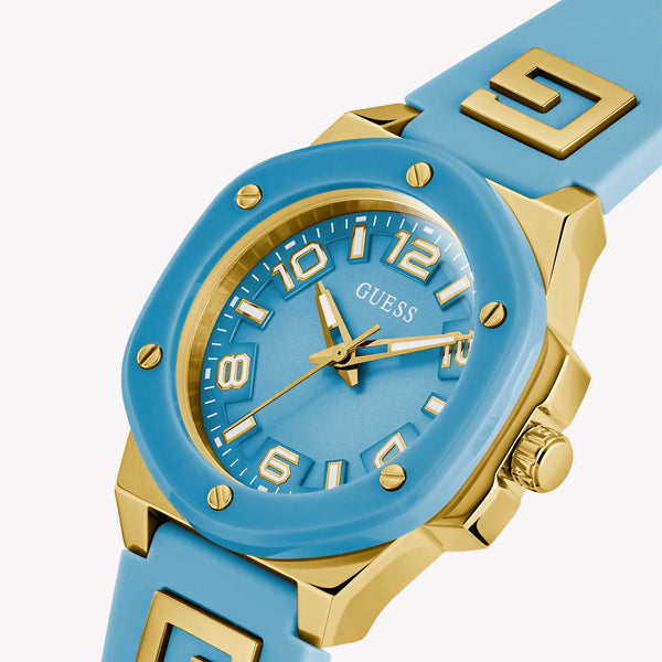 Bold Fusion Unisex Gold & Blue Silicone Watch | Gw0555l3 by i-watch