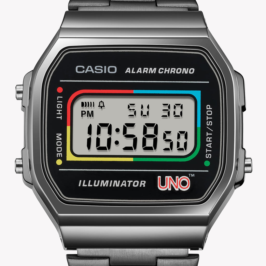 Casio Unisex Black Stainless Steel Watch, Chrome Resin | A168weuc-1a