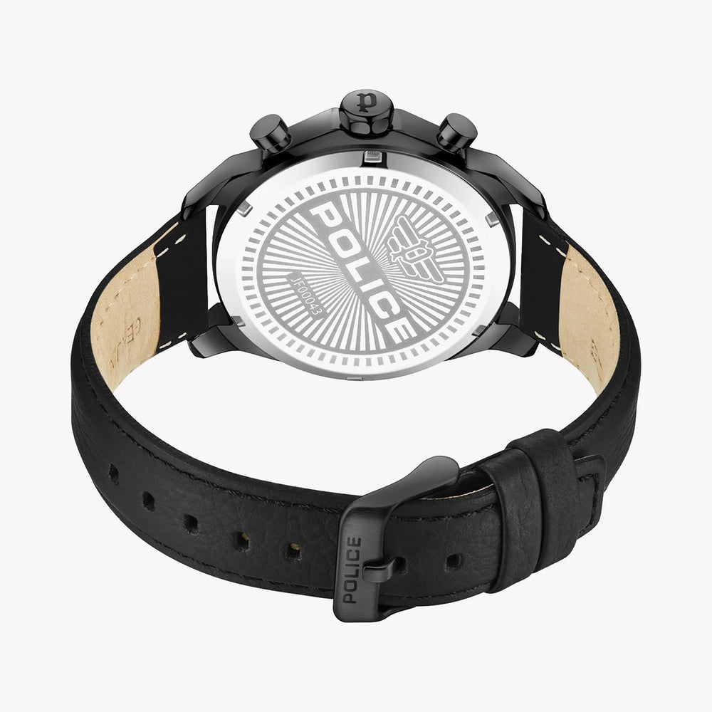 Bold Identity Men's Black Stainless Steel Watch, Black Leather | Pewjf0004303 by i-watch
