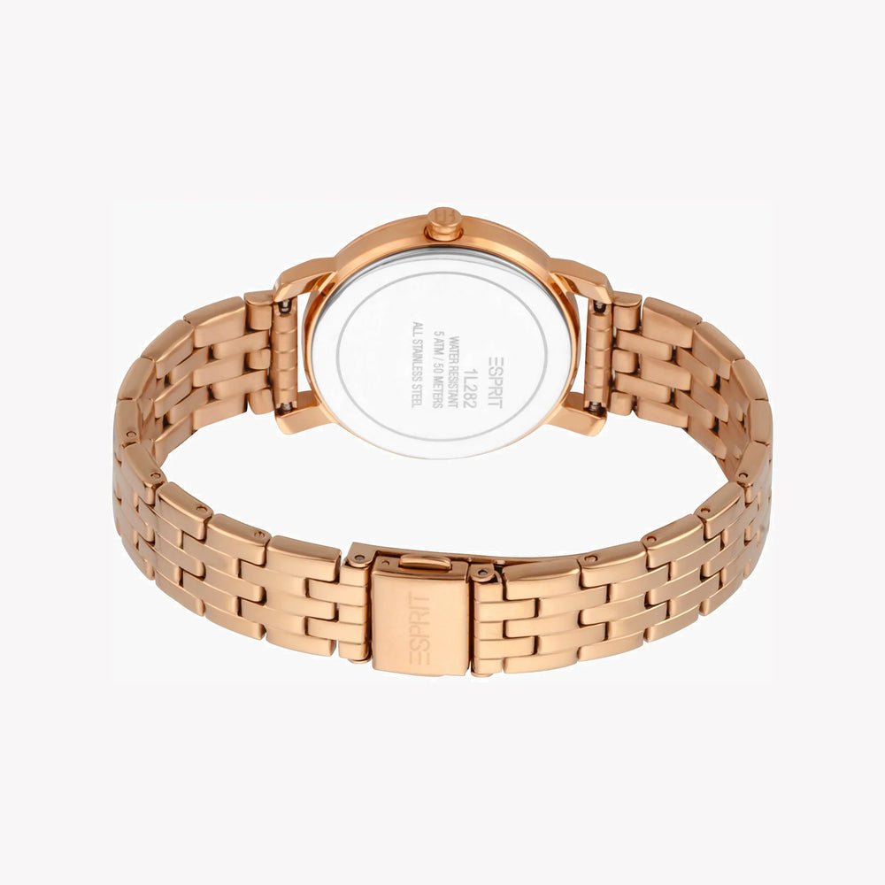 Esprit Women's Rose Gold Stainless Steel Watch, Round Case | Es1l202m0035 by i-watch