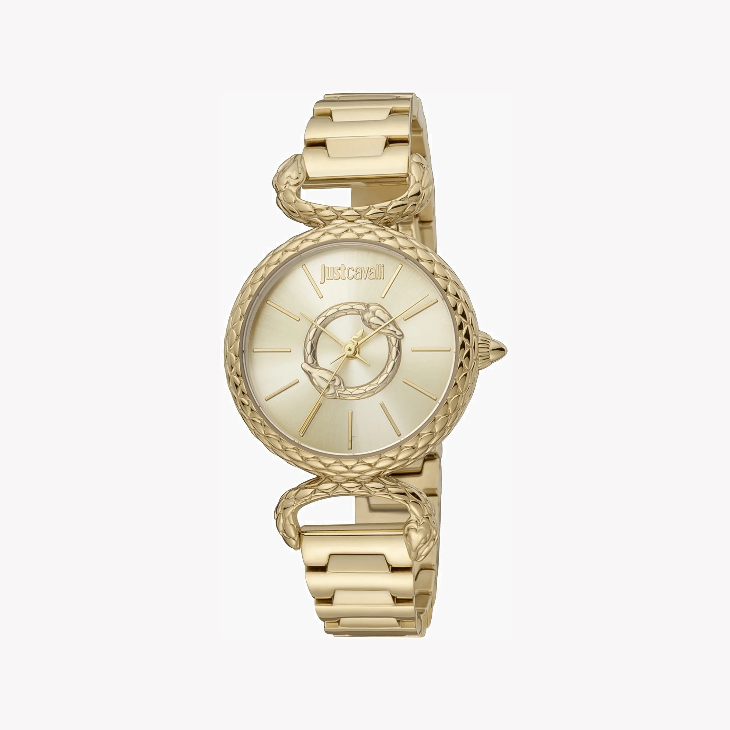 JUST CAVALLI Women's Watch with Gold Stainless Steel Case and Gold Stainless Steel Band