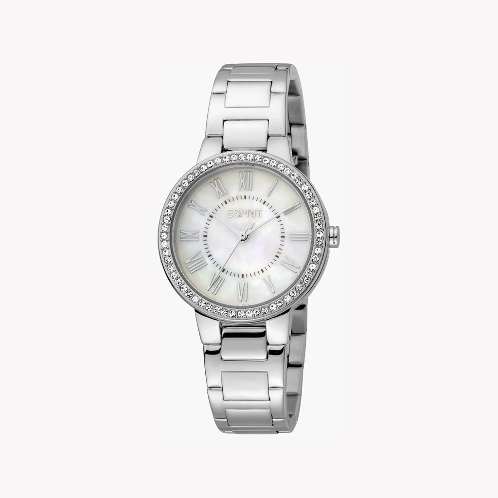 ESPRIT Women's Watch with Silver Stainless Steel Case and Silver Stainless Steel Band
