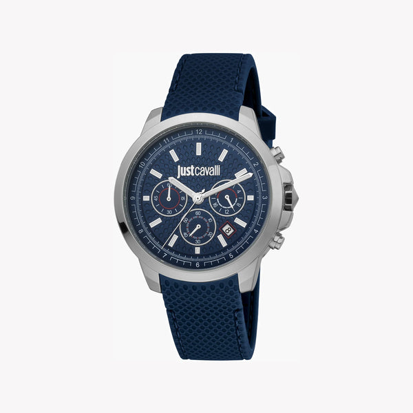 Just Cavalli Men's Blue Silicone Watch, Silver Case | Jc1g178p0025 by i-watch