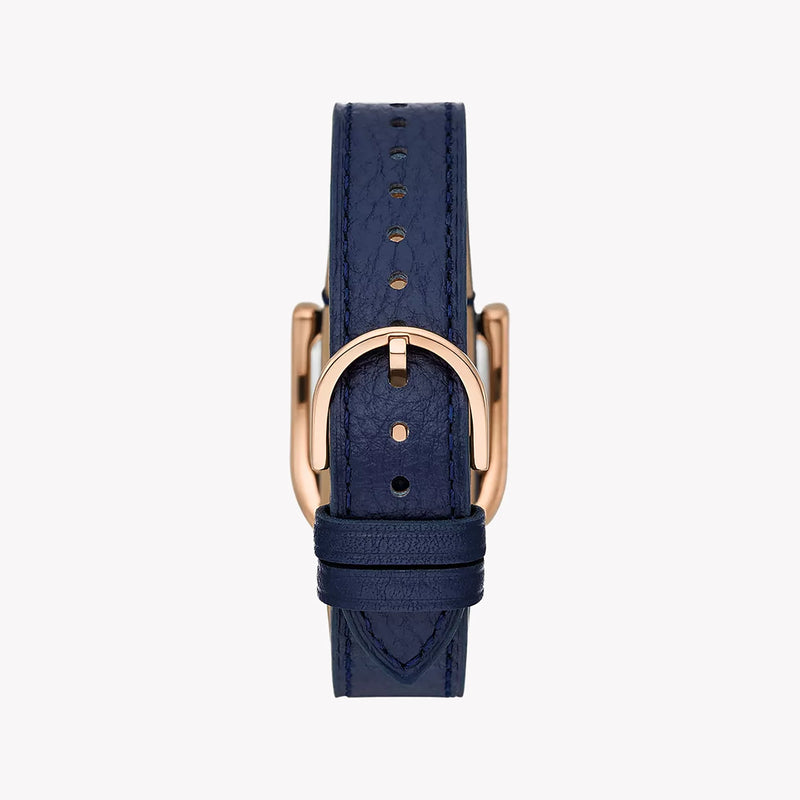 Fossil Women's Rose Gold Watch, Blue Leather Strap | Es5266 by i-watch