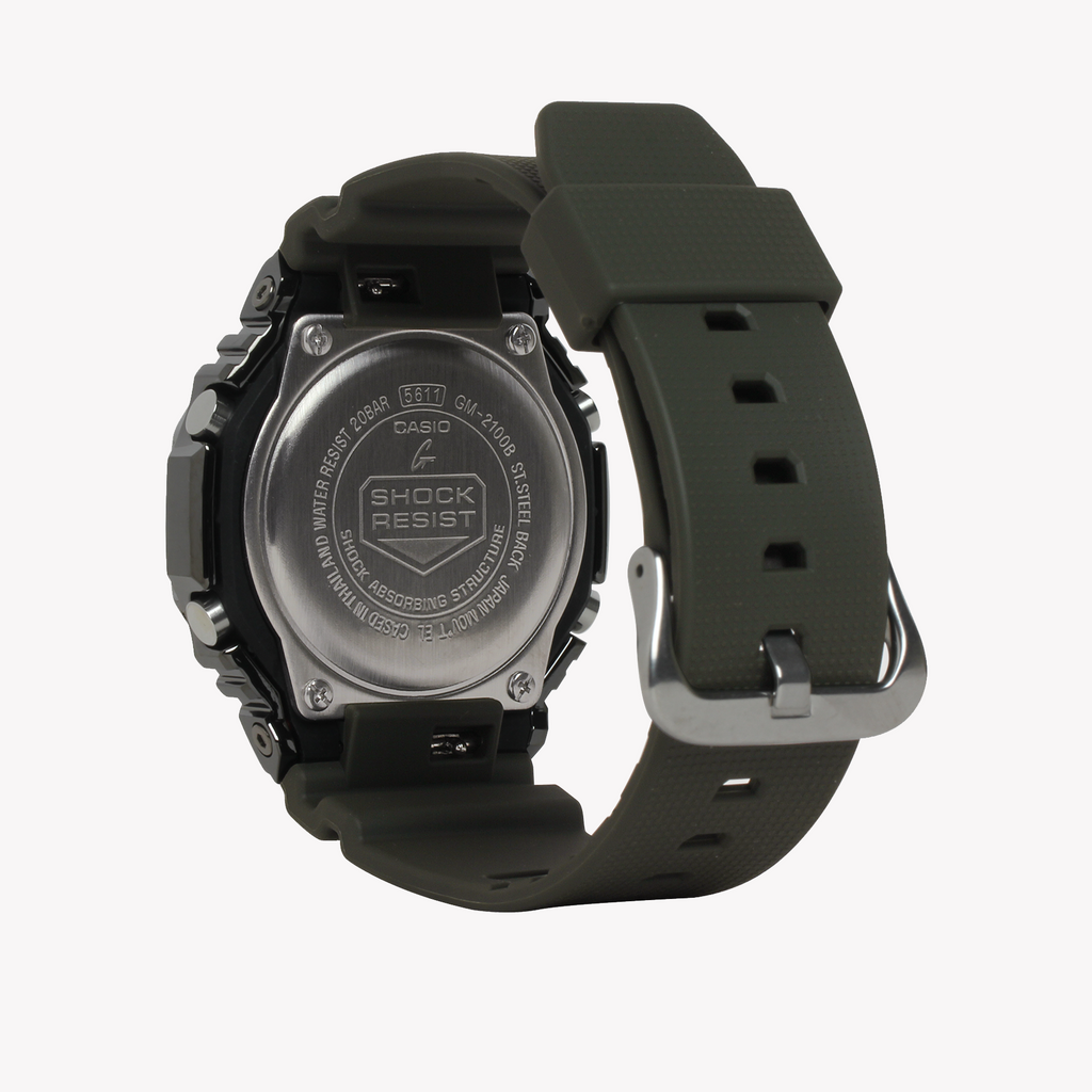 CASIO G-SHOCK GM-2100B-3ADR OAK - TOUGH LUXE MEN'S WATCH WITH GREEN DIAL & SILVER CASE-i-Watch-6