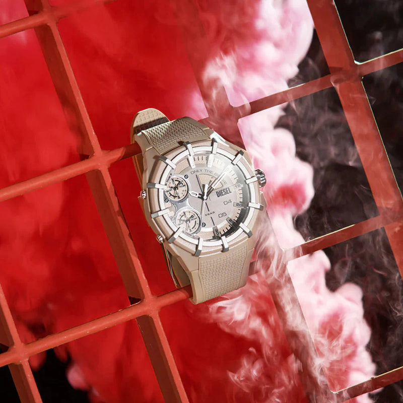 Diesel Men's Beige Silicone Watch, Multifunction | Dz1990 by i-watch