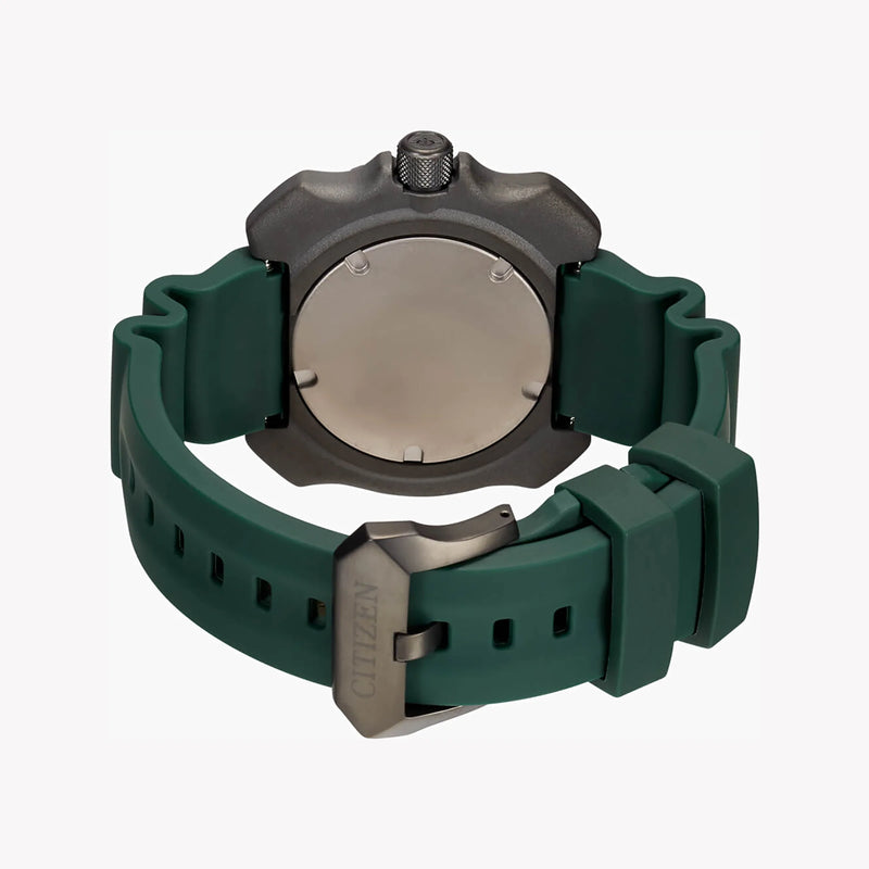 Citizen Bn0228-06w Diver's Delight - Men's Titanium Adventure Watch With Green BAnd and Gray Dial by i-watch