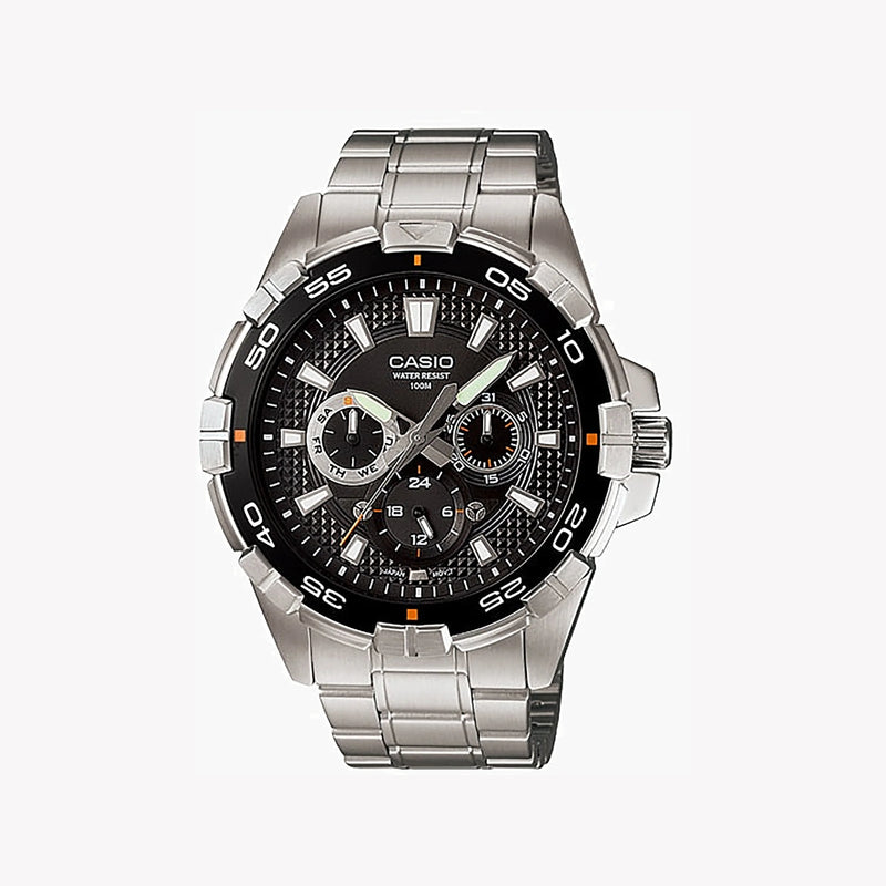 Casio Mtd-1069d-1avdf - Sporty Elegance For The Modern Man - Stainless Steel Timepiece by i-watch