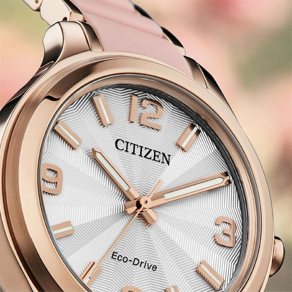 Citizen Fe7078-85a - Charming Sophistication In Pink & Gold - Elegant Women's Timepiece by i-watch