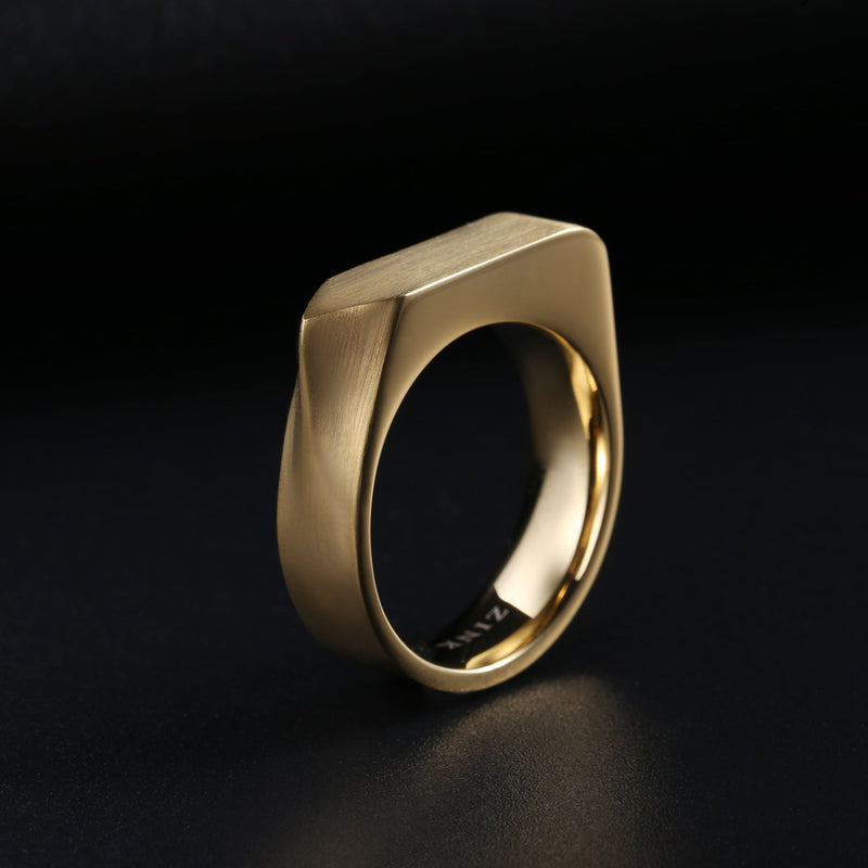 Zink Men's Gold Stainless Steel Ring | Zjrg027gm