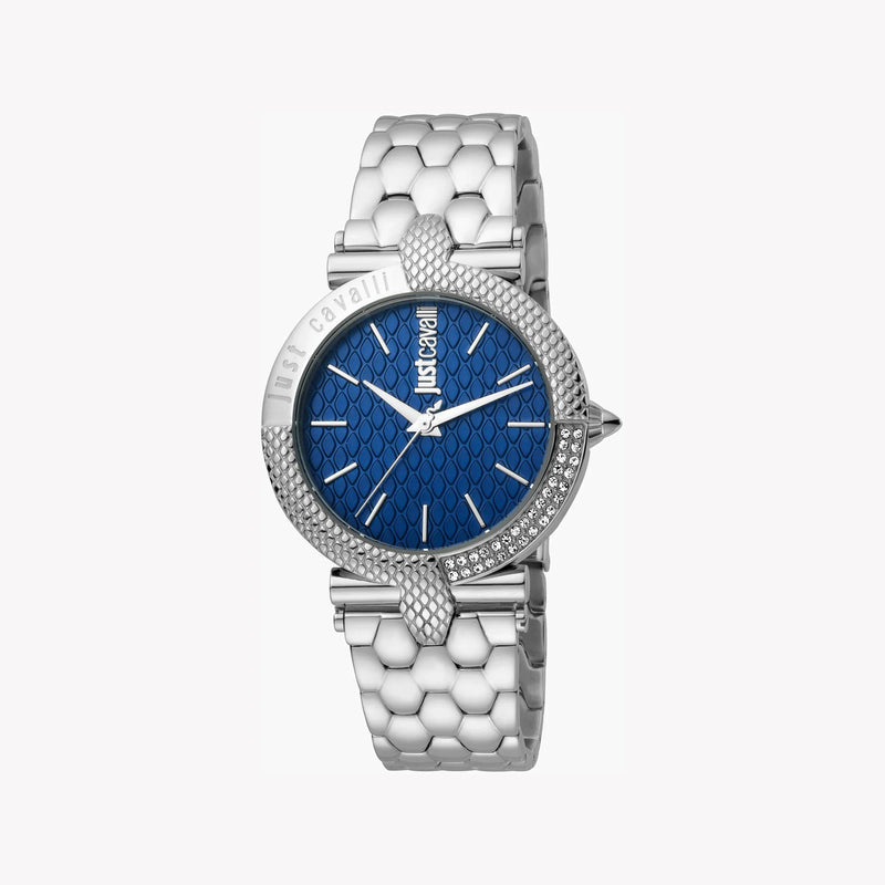 Just Cavalli Women's Silver Watch, Blue Dial | Jc1l105m0065 by i-watch