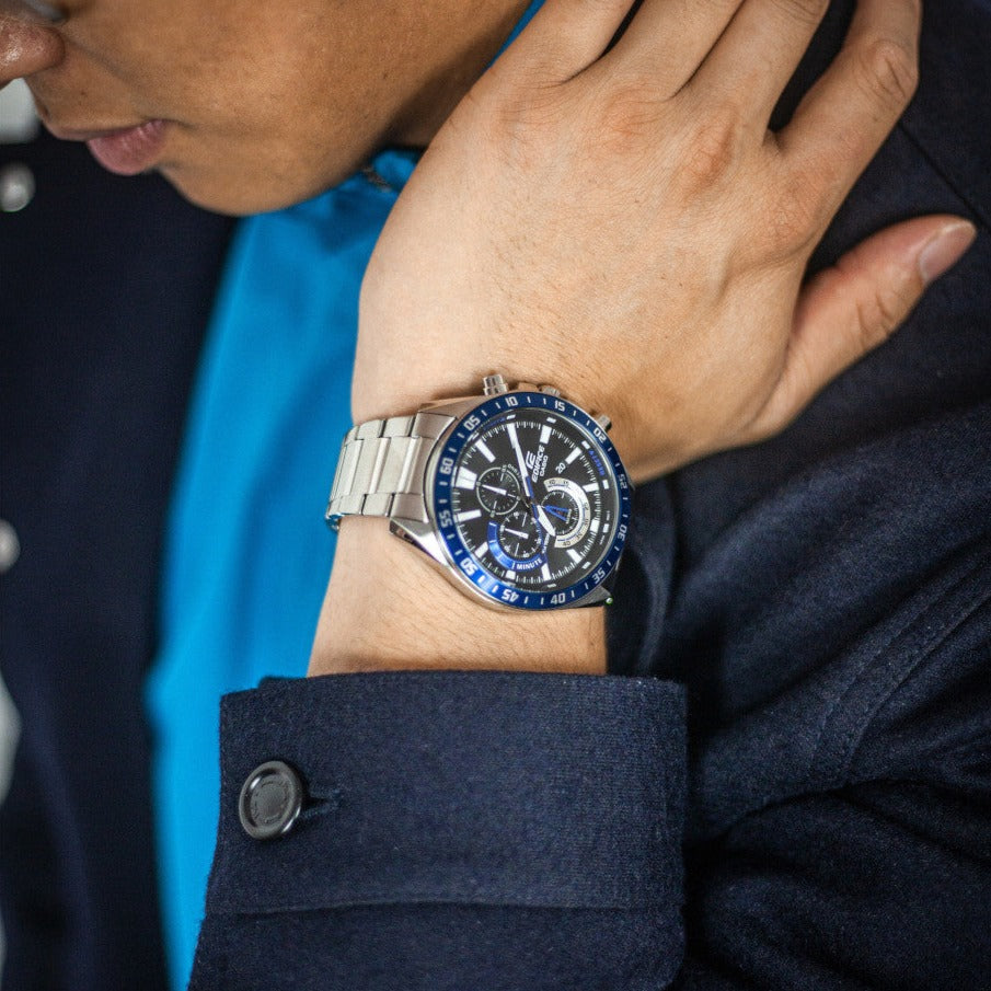 CASIO EDIFICE EFV-620D-1A2VUDF - BOLD SILVER CHRONOGRAPH MEN'S WATCH-i-Watch-2