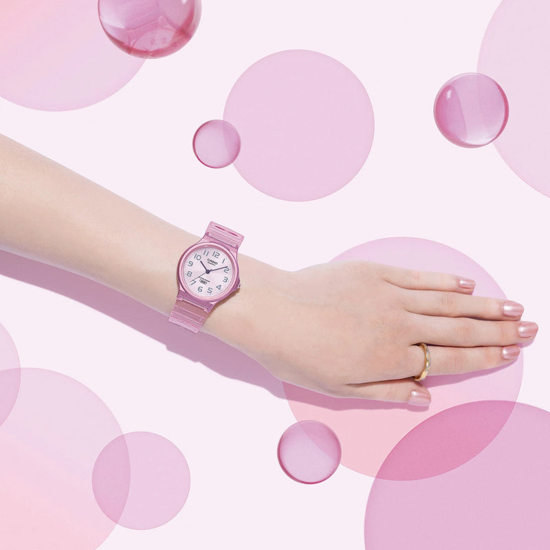 Casio Women's Pink Resin Watch, White Dial | Mq-24s-4bdf by i-watch