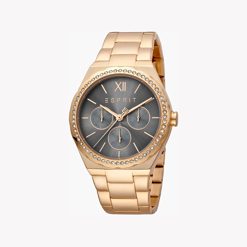 ESPRIT Women's Watch with Rose Gold Stainless Steel Case and Rose Gold Stainless Steel Band