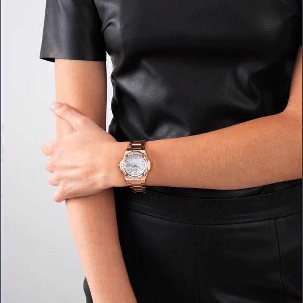 Chic Radiance Women's Rose Gold Watch, White Dial | Y98002l1mf by i-watch