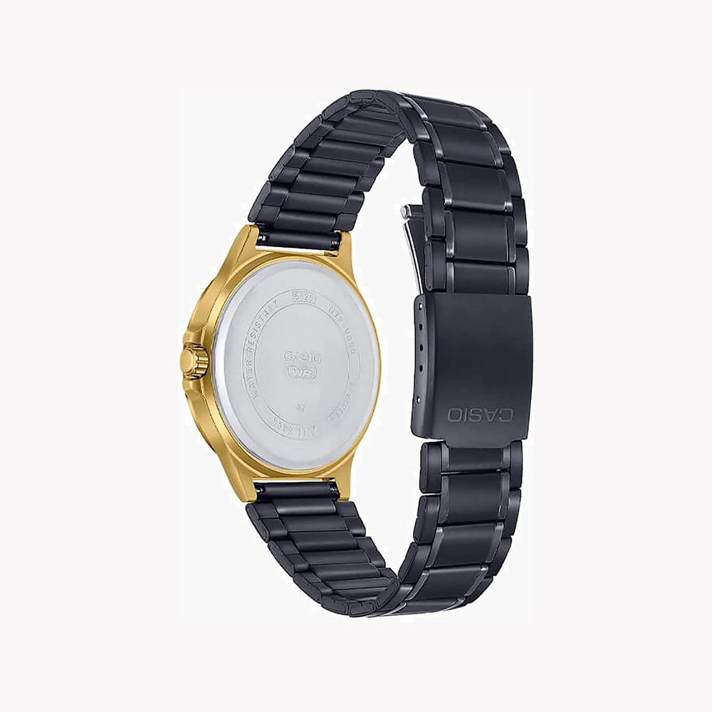 Casio Men's Black Stainless Steel Watch, Gold Accents | Mtp-V300gb-1a by i-watch