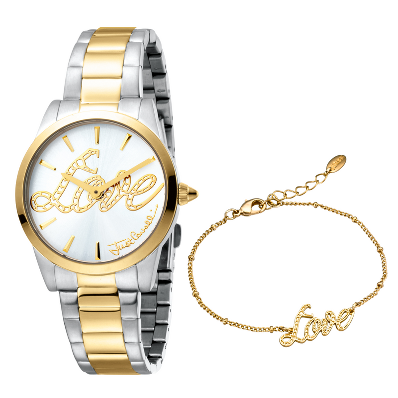 Just Cavalli Women's Silver & Gold Stainless Steel Watch, Silver Stainless Steel Case | Jc1l010m0265 by i-watch