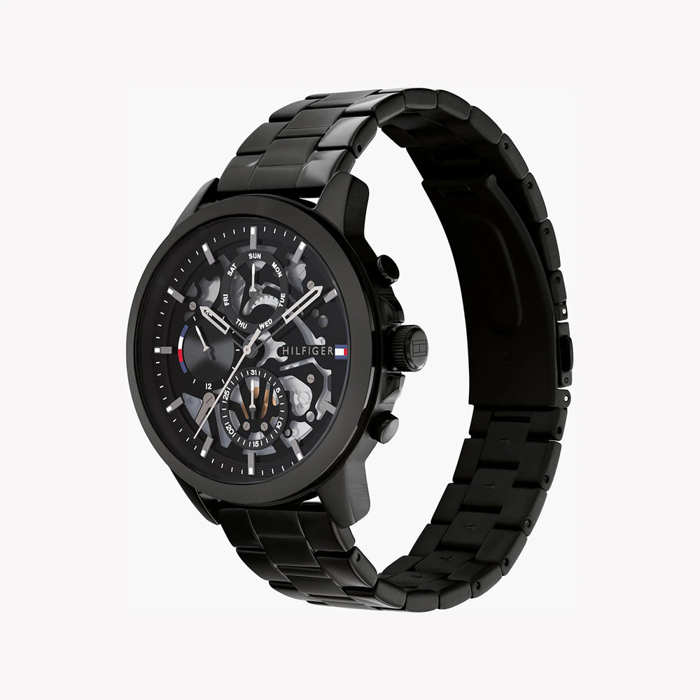 Tommy Hilfiger Men's Black Stainless Steel Watch, Black Dial | 1682514 by i-watch